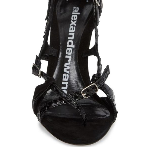 ALEXANDER WANG Kiley Calf/Snake Embossed Strappy Heel - Picture 7 of 11